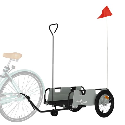 PRZYCZEPKA ROWEROWA SZARA WODOODPORNA I ŻELAZO