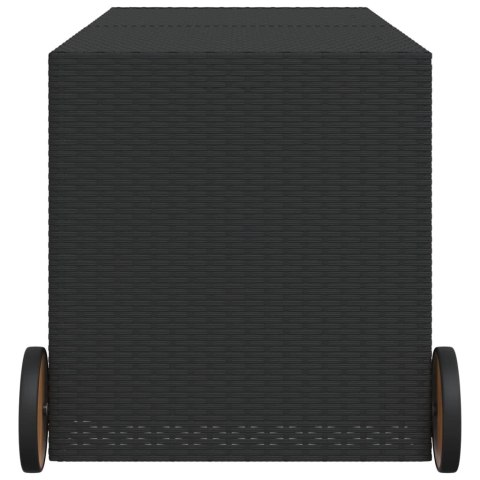 SKRZYNIA OGRODOWA Z KÓŁKAMI CZARNA 283L POLIRATTAN