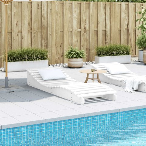 LEŻAK OGRODOWY BIAŁY 205X70X31,5CM LITE DREWNO SOSNOWE