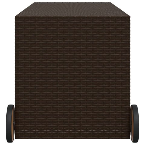 SKRZYNIA OGRODOWA Z KÓŁKAMI BRĄZOWA 283L POLIRATTAN