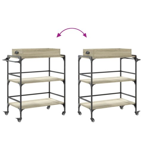 WÓZEK KUCHENNY BAROWY DĄB SONOMA 81,5X41X92,5CM