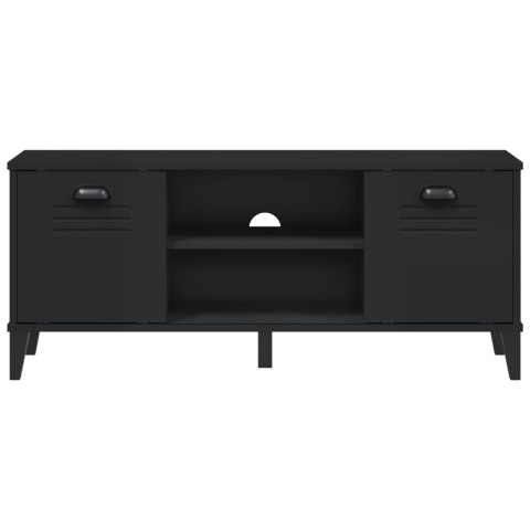 ŁAWKA NA BUTY VIKEN CZARNA 106X35X45CM LITE DREWNO SOSNOWE