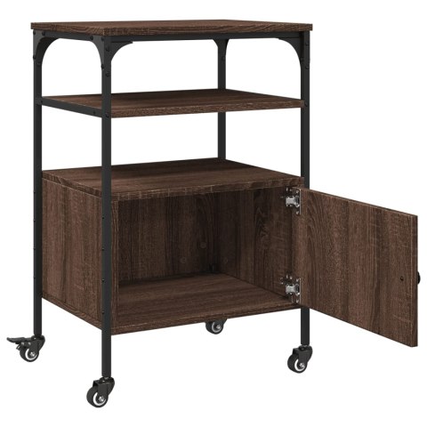 STOJAK NA DRUKARKĘ 3-POZIOMOWY BRĄZOWY DĄB 50X40X76CM