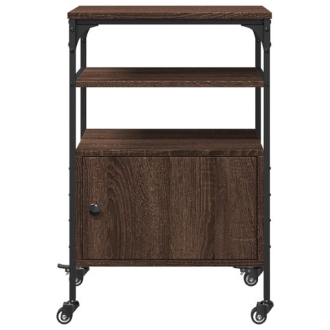 STOJAK NA DRUKARKĘ 3-POZIOMOWY BRĄZOWY DĄB 50X40X76CM