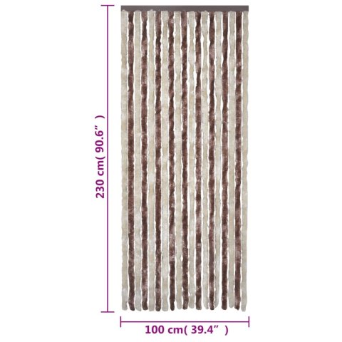 ZASŁONA PRZECIWKO OWADOM BEŻ I JASNY BRĄZ 100X230CM SZENIL