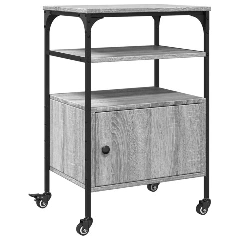 STOLIK POD DRUKARKĘ REGAŁ PÓŁKA SZAFKA3-POZIOMOWY SZARY DĄB SONOMA 50X40X76CM