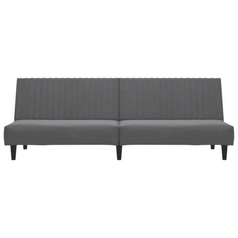 2-OSOBOWA KANAPA CIEMNOSZARA TAPICEROWANA AKSAMITEM