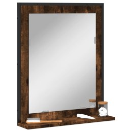 LUSTRO ŁAZIENKOWE Z PÓŁKĄ PRZYDYMIONY DĄB 50X12X60CM