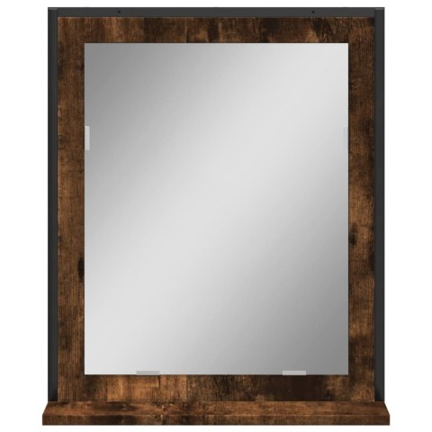 LUSTRO ŁAZIENKOWE Z PÓŁKĄ PRZYDYMIONY DĄB 50X12X60CM