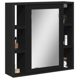 SZAFKA ŁAZIENKOWA Z LUSTREM CZARNA 60X16X60CM