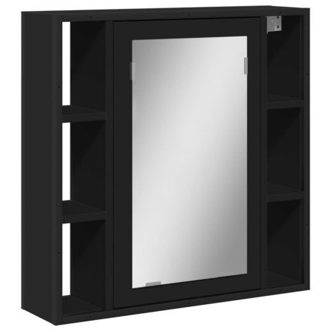 SZAFKA ŁAZIENKOWA Z LUSTREM CZARNA 60X16X60CM