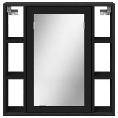 SZAFKA ŁAZIENKOWA Z LUSTREM CZARNA 60X16X60CM