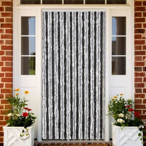 ZASŁONA PRZECIWKO OWADOM SZARO-CZARNA 100X220CM SZENILOWA