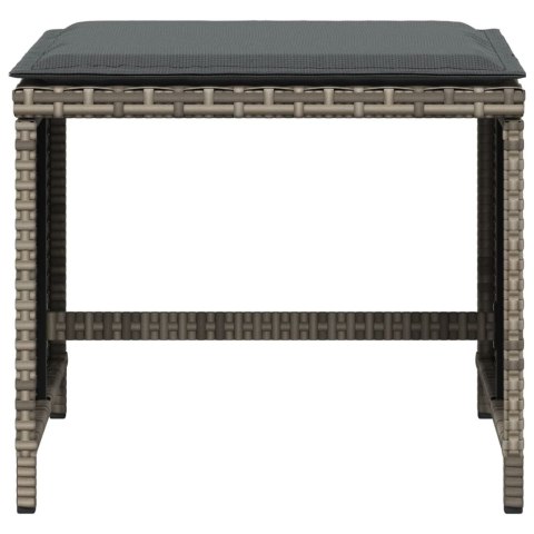 STOŁKI OGRODOWE Z PODUSZKAMI 4 SZT. SZARE 41X41X36CM