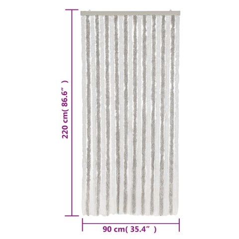 ZASŁONA PRZECIWKO OWADOM JASNOSZARO-BIAŁA 90X220CM SZENIL