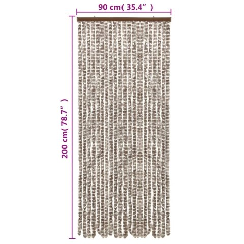 ZASŁONA PRZECIWKO OWADOM TAUPE I BIEL 90X200CM SZENIL