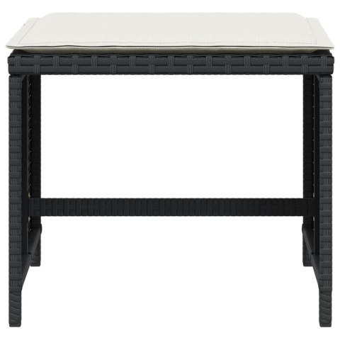 STOŁKI OGRODOWE Z PODUSZKAMI 4 SZT. CZARNE 41X41X36CM