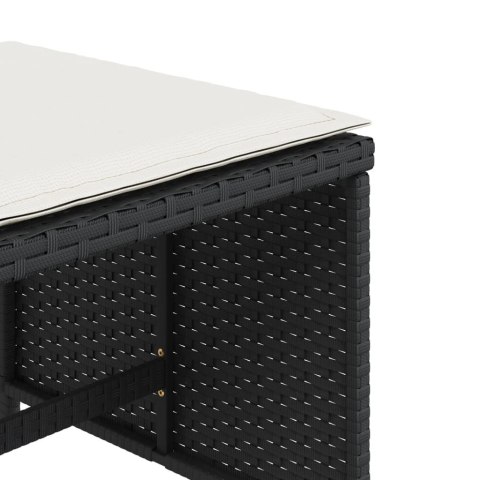 STOŁKI OGRODOWE Z PODUSZKAMI 4 SZT. CZARNE 41X41X36CM