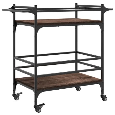 WÓZEK KUCHENNY BRĄZOWY DĄB 82X40X78,5CM