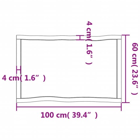BLAT DO BIURKA 100X60X6CM DREWNO DĘBOWE