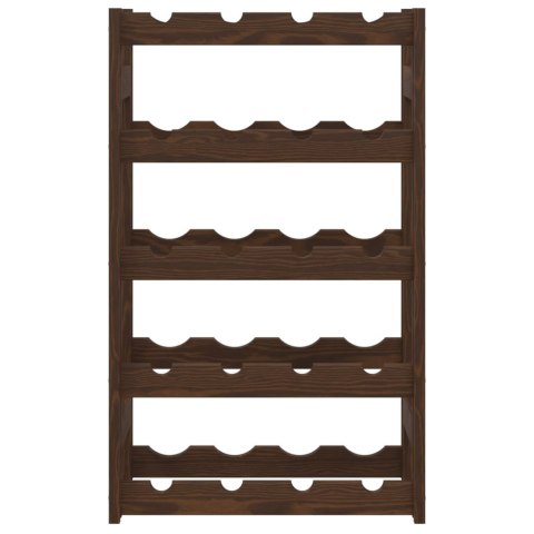 STOJAK NA 20 BUTELEK WINA BRĄZOWY LITE DREWNO SOSNOWE