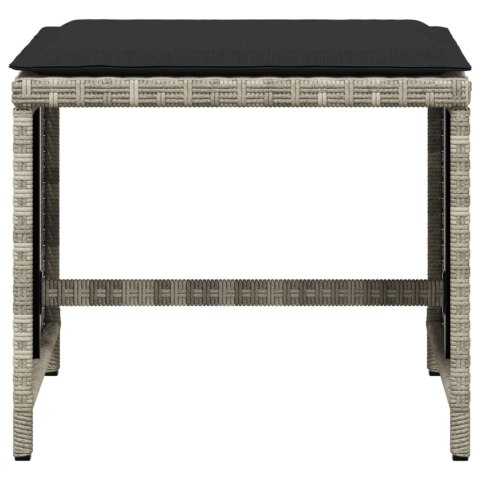 STOŁKI OGRODOWE Z PODUSZKAMI 4 SZT. JASNOSZARE 41X41X36CM