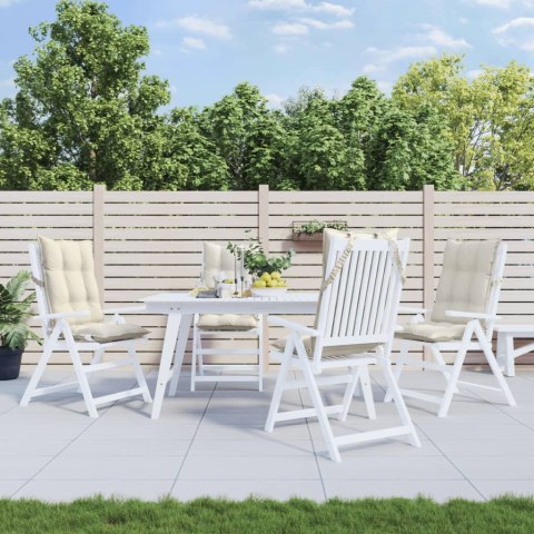 PODUSZKI NA KRZESŁA Z WYSOKIM OPARCIEM 4 SZT. KREMOWE OXFORD