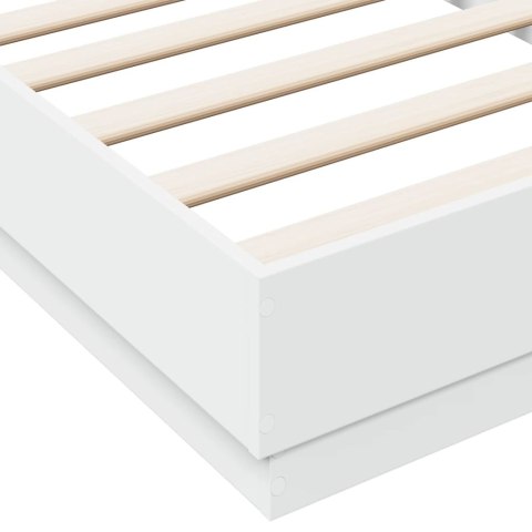 RAMA ŁÓŻKA Z OŚWIETLENIEM LED, BIAŁA, 75X190 CM