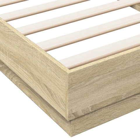 RAMA ŁÓŻKA Z OŚWIETLENIEM LED DĄB SONOMA 100X200CM