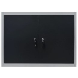 ŚCIENNA SZAFKA NARZĘDZIOWA METALOWA SZARO-CZARNA