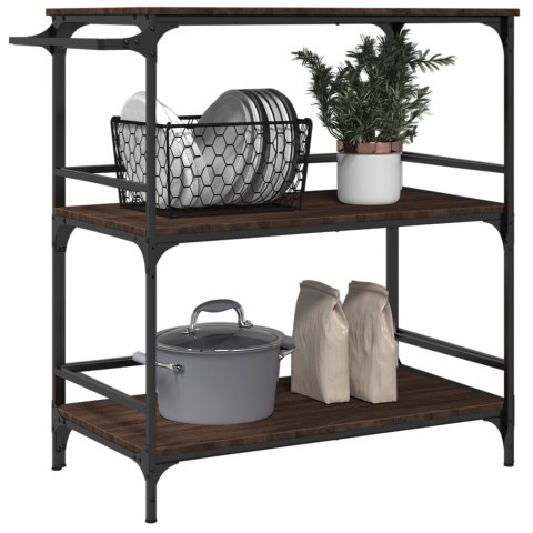 WÓZEK KUCHENNY BRĄZOWY DĄB 100,5X50X105CM