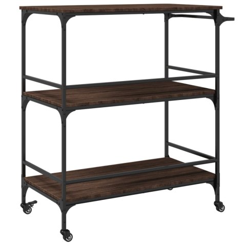 WÓZEK KUCHENNY BRĄZOWY DĄB 100,5X50X105CM