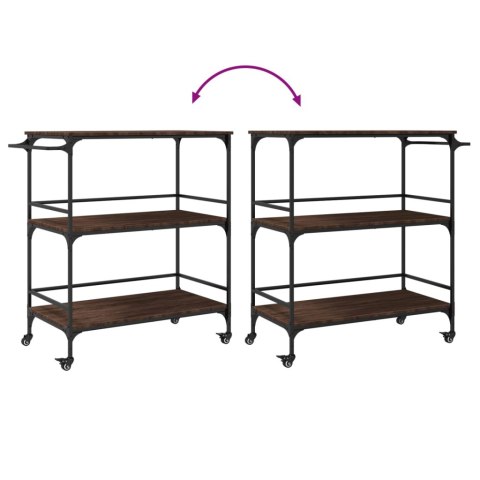 WÓZEK KUCHENNY BRĄZOWY DĄB 100,5X50X105CM