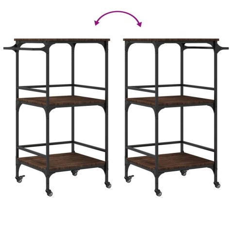 WÓZEK KUCHENNY BRĄZOWY DĄB 60,5X50X105CM