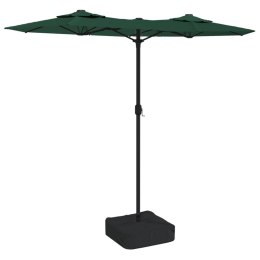 PARASOL OGRODOWY PODWÓJNY Z LED ZIELONY 316X240CM