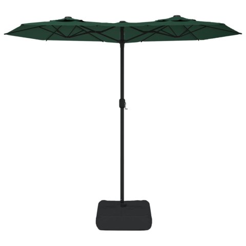 PARASOL OGRODOWY PODWÓJNY Z LED ZIELONY 316X240CM