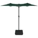 PARASOL OGRODOWY PODWÓJNY Z LED ZIELONY 316X240CM