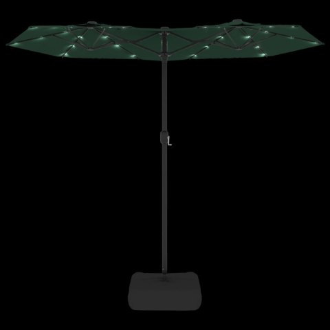 PARASOL OGRODOWY PODWÓJNY Z LED ZIELONY 316X240CM