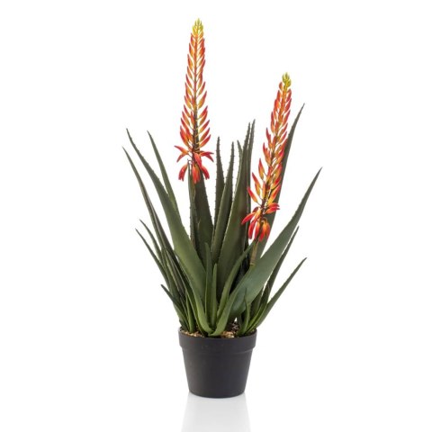 EMERALD SZTUCZNY ALOES Z 2 KWIATAMI W DONICZCE 80CM