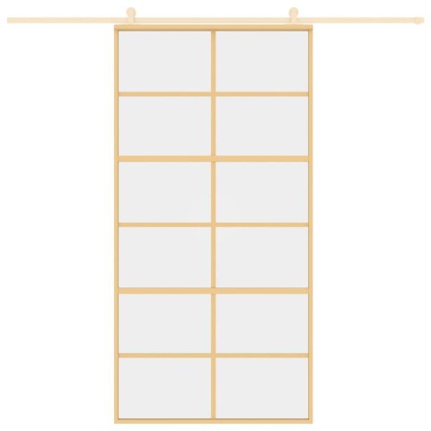 DRZWI PRZESUWNE ZŁOTE 102,5X205CM PRZEZROCZYSTE SZKŁO ESG