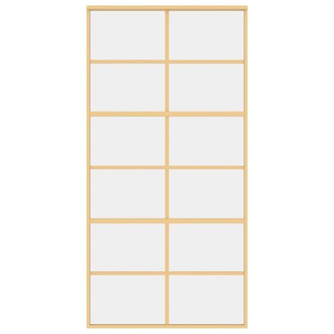 DRZWI PRZESUWNE ZŁOTE 102,5X205CM PRZEZROCZYSTE SZKŁO ESG