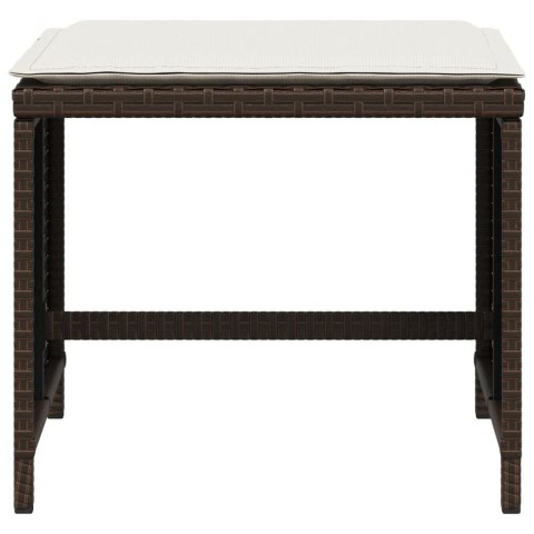 STOŁKI OGRODOWE Z PODUSZKAMI 4 SZT. BRĄZ 41X41X36CM