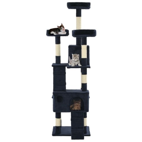 DRAPAK DLA KOTA Z SIZALOWYMI SŁUPKAMI 170CM NIEBIESKI