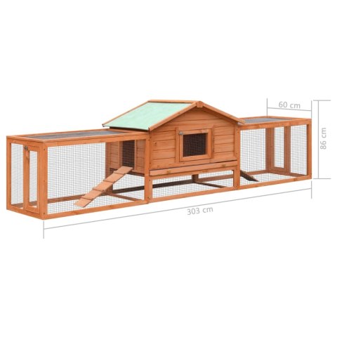 KLATKA DLA KRÓLIKA LITE DREWNO SOSNOWE I JODŁOWE 303X60X86CM