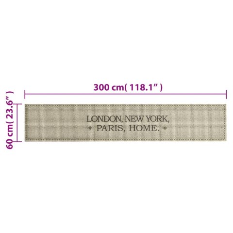 DYWANIK KUCHENNY NAZWY MIAST I NAPIS HOME 60X300CM AKSAMIT