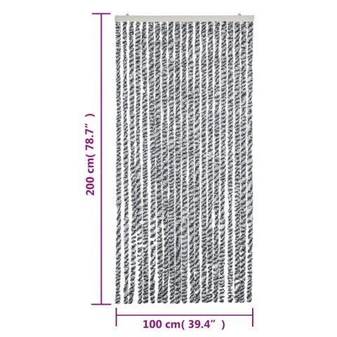 ZASŁONA PRZECIWKO OWADOM SZARO-CZARNO-BIAŁA 100X200 SZENIL
