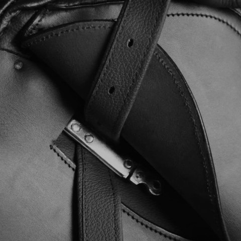 ZESTAW DO OSIODŁANIA KONIA 17,5" Z NATURALNEJ SKÓRY CZARNY 12CM 5 W 1