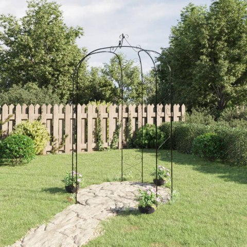 PERGOLA OGRODOWA CZARNA Ø180X255CM STALOWA