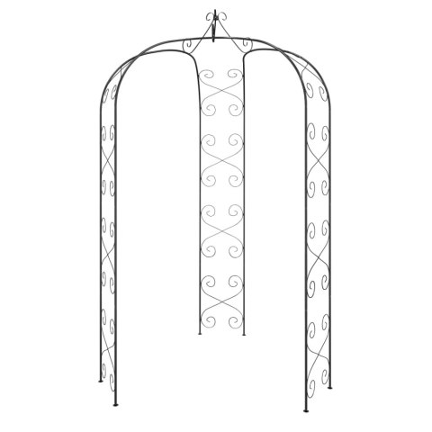 PERGOLA OGRODOWA CZARNA Ø180X255CM STALOWA