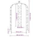 PERGOLA OGRODOWA CZARNA Ø180X255CM STALOWA